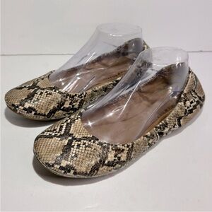 NEW Lucky Brand Erin Ballet Flats‎ Shoes Snakeskin Animal Print Slip On Size 9.5
